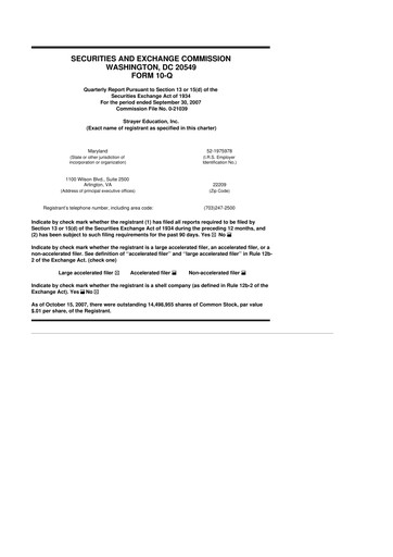 Miniature Strategic Education
 10-Q Rapport trimestriel  