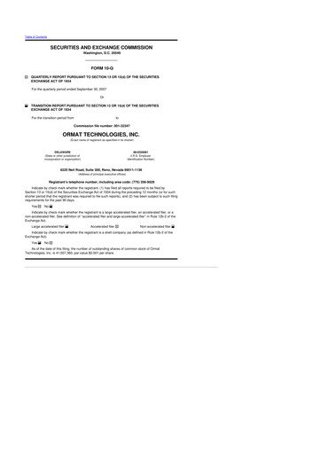 Vorschaubild Ormat Technologies
 10-Q Quartalsbericht  