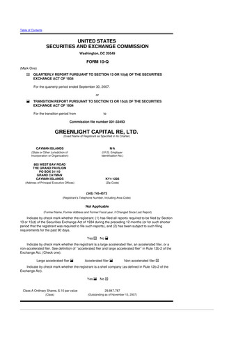 Thumbnail Greenlight Re 10-Q Quarterly Report FY 