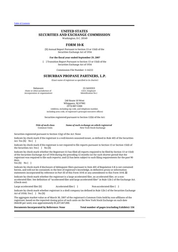 Thumbnail Suburban Propane Partners 10-K Annual Report 