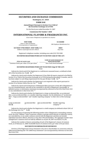 Thumbnail International Flavors & Fragrances
 10-K Annual Report 