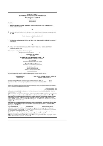 Thumbnail Navios Maritime Partners 20-F Annual Report 