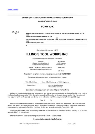Thumbnail Illinois Tool Works  10-K Annual Report 2000