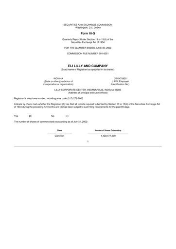 Vorschaubild Eli Lilly 10-Q Quartalsbericht  