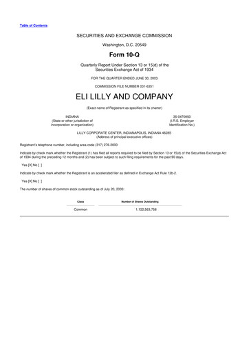 Vorschaubild Eli Lilly 10-Q Quartalsbericht  