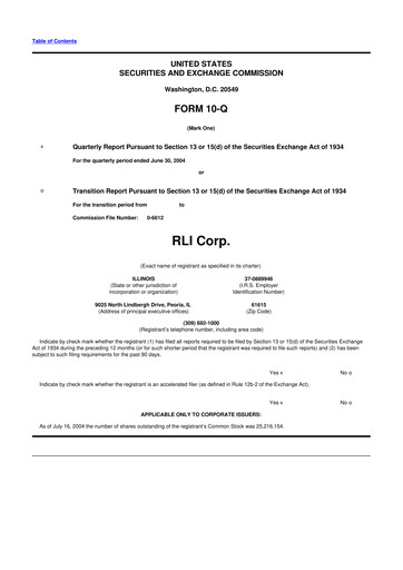 Vorschaubild RLI Corp.
 10-Q Quartalsbericht  