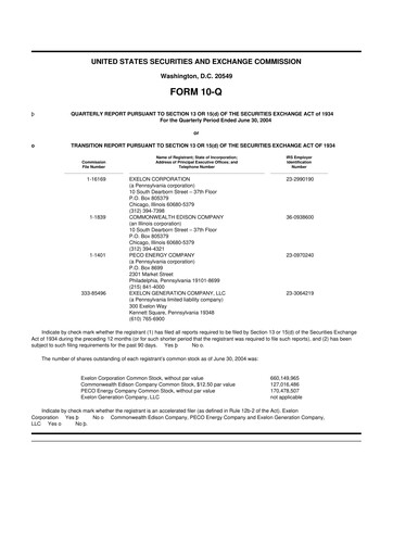 Thumbnail Exelon Corporation 10-Q Quarterly Report FY 