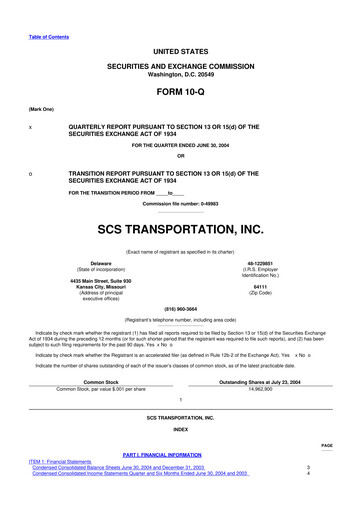 Thumbnail Saia
 10-Q Quarterly Report FY 