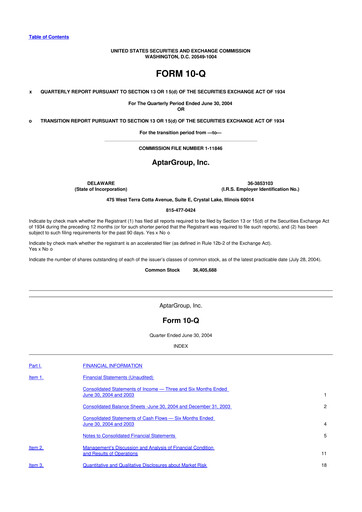 Thumbnail AptarGroup 10-Q Quarterly Report FY 