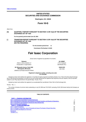 Thumbnail Fair Isaac (FICO) 10-Q Quarterly Report FY 