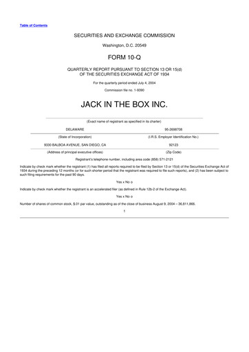 Vorschaubild Jack in the Box
 10-Q Quartalsbericht  