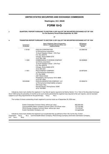 Thumbnail Exelon Corporation 10-Q Quarterly Report FY 