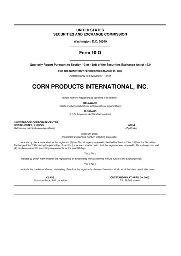 Thumbnail Ingredion 10-Q Quarterly Report FY 