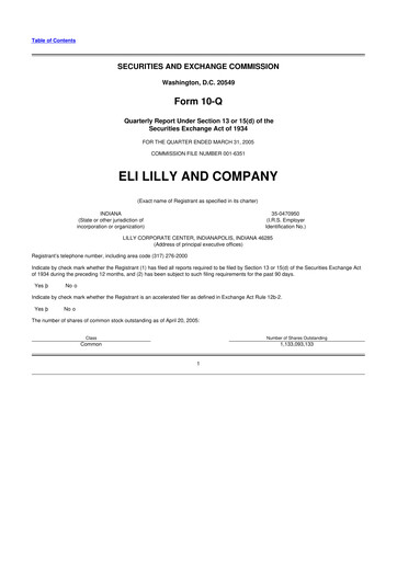 Vorschaubild Eli Lilly 10-Q Quartalsbericht  