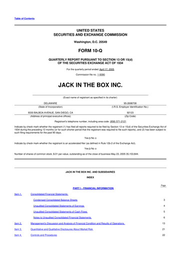 Vorschaubild Jack in the Box
 10-Q Quartalsbericht  