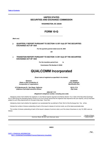 Thumbnail QUALCOMM 10-Q Quarterly Report FY 