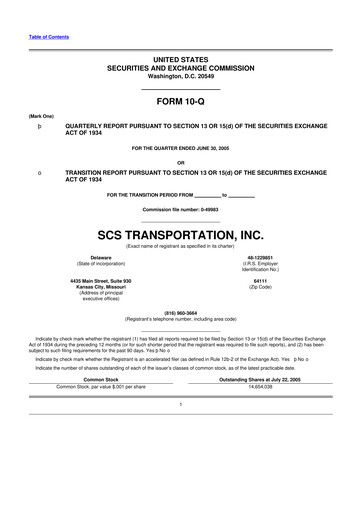 Thumbnail Saia
 10-Q Quarterly Report FY 