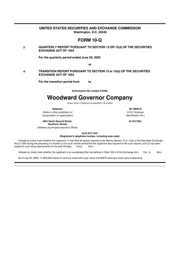 Thumbnail Woodward 10-Q Quarterly Report FY 