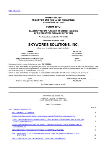 Thumbnail Skyworks Solutions
 10-Q Quarterly Report FY 