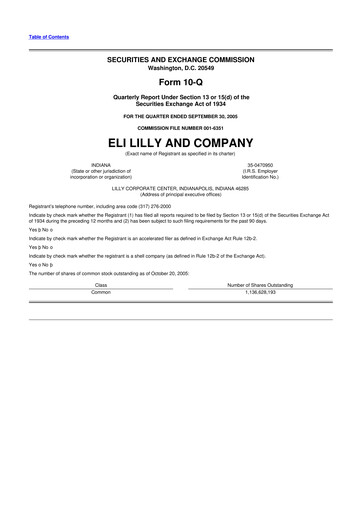 Vorschaubild Eli Lilly 10-Q Quartalsbericht  