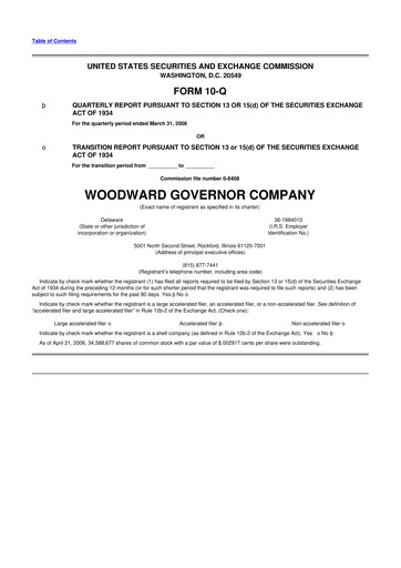 Thumbnail Woodward 10-Q Quarterly Report FY 