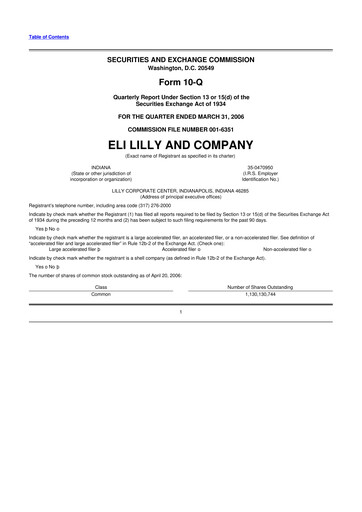 Vorschaubild Eli Lilly 10-Q Quartalsbericht  