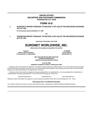 Vorschaubild Euronet Worldwide
 10-Q Quartalsbericht  