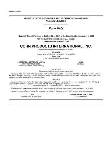 Thumbnail Ingredion 10-Q Quarterly Report FY 