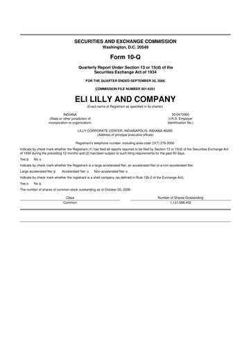 Vorschaubild Eli Lilly 10-Q Quartalsbericht  