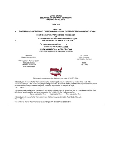 Vorschaubild Wabash National
 10-Q Quartalsbericht  