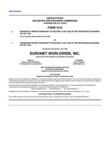 Vorschaubild Euronet Worldwide
 10-Q Quartalsbericht  