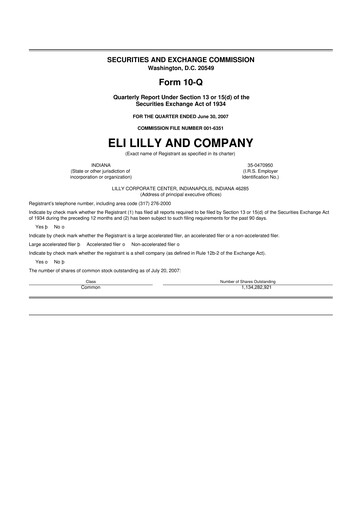 Vorschaubild Eli Lilly 10-Q Quartalsbericht  