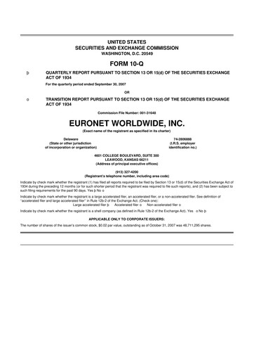 Vorschaubild Euronet Worldwide
 10-Q Quartalsbericht  