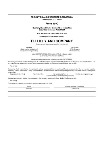 Vorschaubild Eli Lilly 10-Q Quartalsbericht  