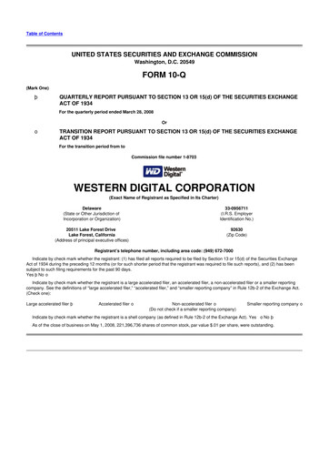 Thumbnail Western Digital 10-Q Quarterly Report FY 