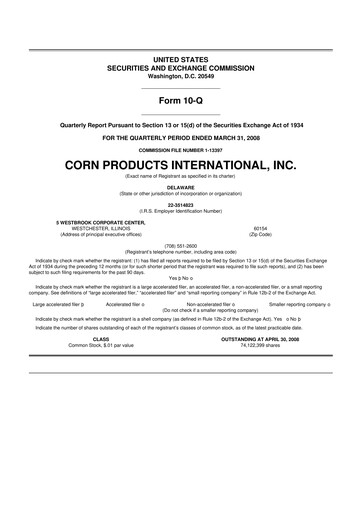 Thumbnail Ingredion 10-Q Quarterly Report FY 