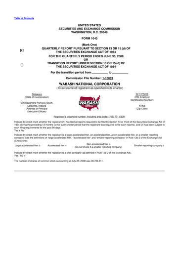 Vorschaubild Wabash National
 10-Q Quartalsbericht  