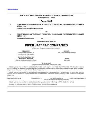 Thumbnail Piper Sandler
 10-Q Quarterly Report FY 