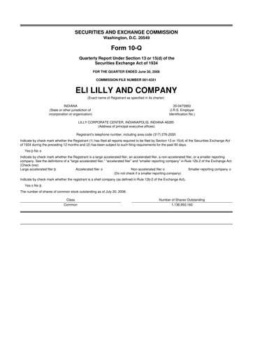 Vorschaubild Eli Lilly 10-Q Quartalsbericht  