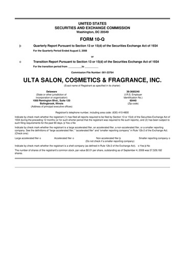 Thumbnail ULTA Beauty
 10-Q Quarterly Report FY 