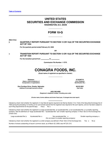 Thumbnail Conagra Brands
 10-Q Quarterly Report FY 