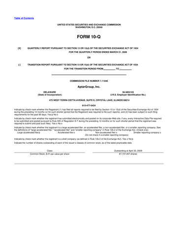 Thumbnail AptarGroup 10-Q Quarterly Report FY 