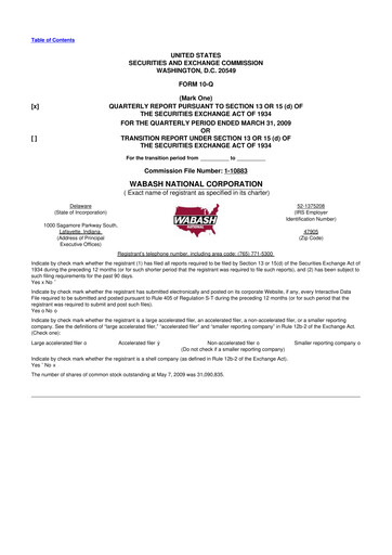 Vorschaubild Wabash National
 10-Q Quartalsbericht  