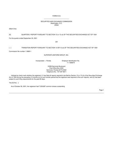 Thumbnail Superior Group of Companies 10-Q Quarterly Report FY 