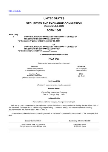 Thumbnail HCA Healthcare 10-Q Quarterly Report FY 