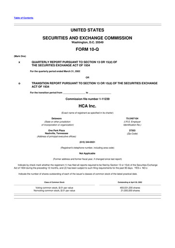 Thumbnail HCA Healthcare 10-Q Quarterly Report FY 