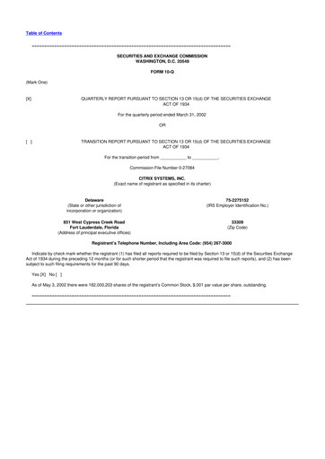 Thumbnail Citrix Systems 10-Q Quarterly Report FY 