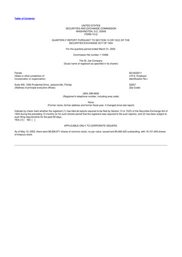 Vorschaubild St. Joe Company
 10-Q Quartalsbericht  