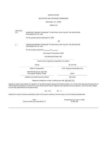 Thumbnail Dycom Industries 10-Q Quarterly Report FY 
