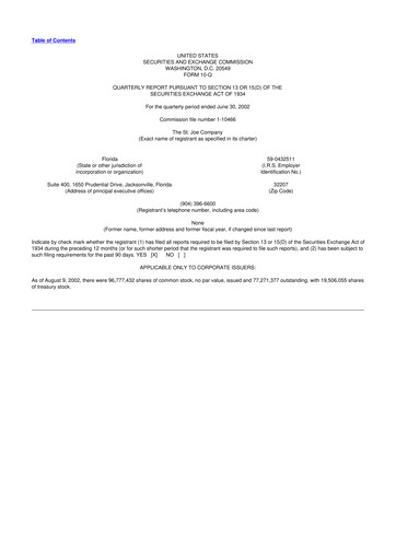 Vorschaubild St. Joe Company
 10-Q Quartalsbericht  